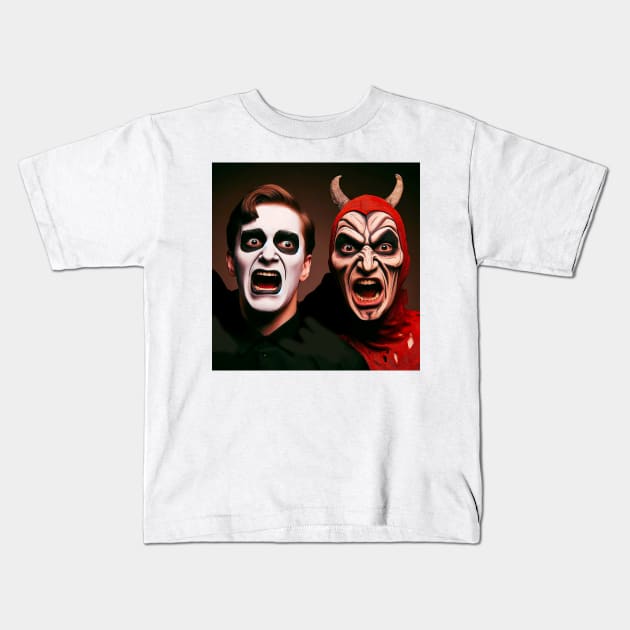 two faces in exposed terror Kids T-Shirt by Marccelus